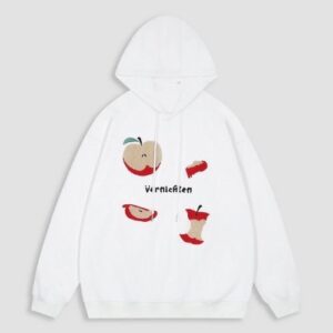 Whimsical Fruit Embroidery Hoodie